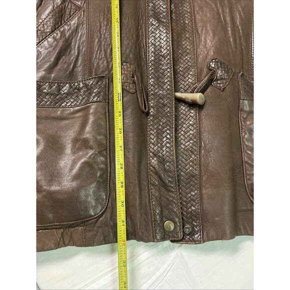 100% lambskin leather jacket women With Hood Vintage Super Soft Small - Picture 7 of 16